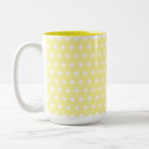 Yellow polka dots pattern. Spotty. Mugs