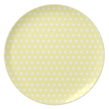 Yellow polka dots pattern. Spotty. Dinner Plate