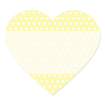 Yellow polka dots pattern. Spotty. Heart Sticker