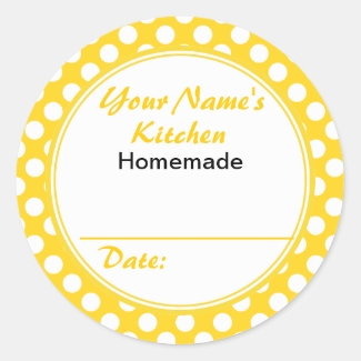 Yellow Polka Dots Personalized Canning Jar Lid