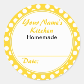 Yellow Polka Dots Personalized Canning Jar Lid