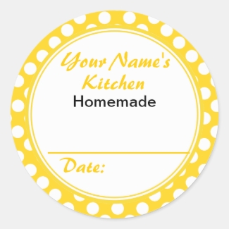 Yellow Polka Dots Personalized Canning Jar Lid