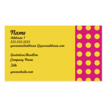 Yellow Polka Dots Retro Style Business Cards