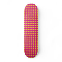 Yellow Polka Dots Retro Style Skate Board