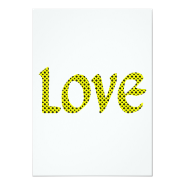 Yellow Polkadot Love 5x7 Paper Invitation Card