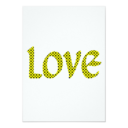 Yellow Polkadot Love 5x7 Paper Invitation Card