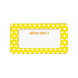 Yellow Polkadot Personalized Address Labels