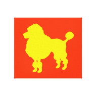 Yellow poodle silhouette wrappedcanvas
