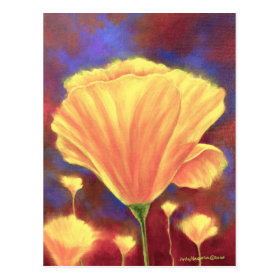 Yellow Poppies Painting Art - Multi Postcard
