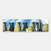 Yellow Poppy field and Ferrybridge power station, Bumper Sticker