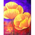 Yellow Poppy Flower Painting Art - Poster print