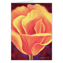 Yellow Poppy Flower Painting - Multi cards