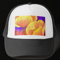 Yellow Poppy Flower Painting - Multi hats