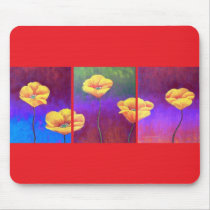 Yellow Poppy Flower Painting - Multi mousepads