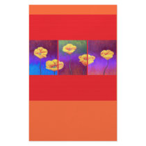 Yellow Poppy Flower Painting - Multi stationery