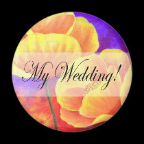 Yellow Poppy Flower Wedding Day - Multi magnets