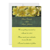 Yellow Primrose Floral Wedding Save The Date Invitation