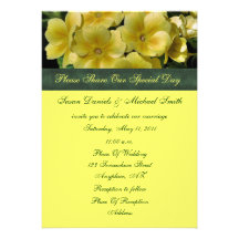 Yellow Primrose Flower Wedding Invitation
