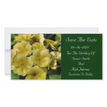 Yellow Primrose Flower Wedding Save The Date Customized Photo Card