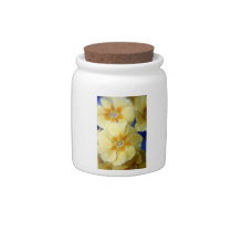 Yellow Primulas Flower candy jar candy jars