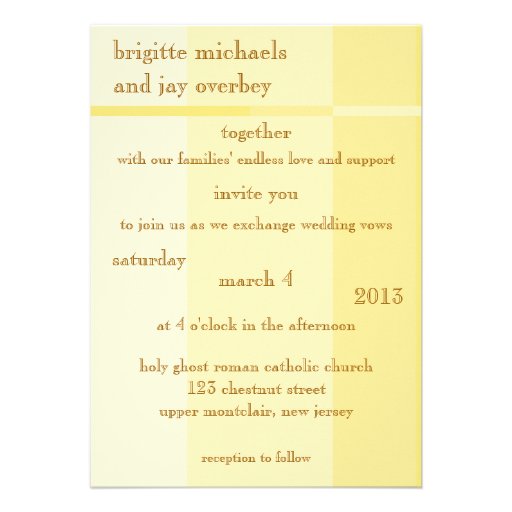 Yellow Progression Modern Wedding Invitation