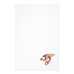 Yellow Puple Winged Dragon Stationery Design
