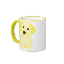 Yellow Puppy Dog mugs