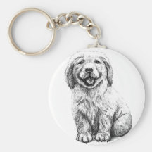 Yellow Puppy Lab Keychain