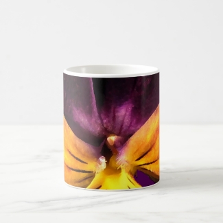 Yellow Purple Floral Abstract Flower Mug