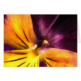 Yellow Purple Flower Abstract Floral Card