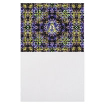 Yellow Purple Fractal Electricity A Stationery Paper