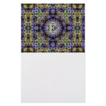 Yellow Purple Fractal Electricity E Customized Stationery