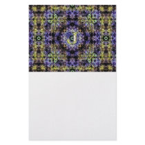 Yellow Purple Fractal Electricity J Customized Stationery