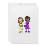 Yellow & Purple Interracial Lesbian Brides Personalized Announcement