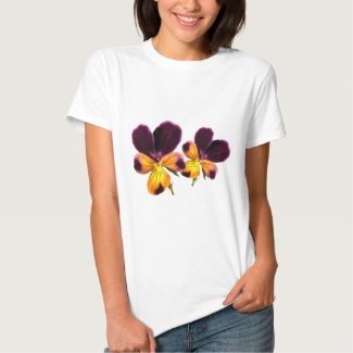 Yellow Purple Johnny Jump Up Flowers Shirt