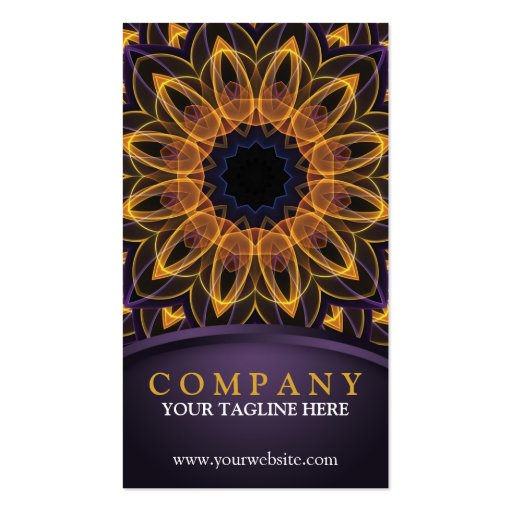 Yellow Purple Lotus Mandala Business Cards