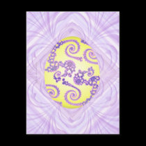 Yellow & Purple Painted Egg postcards