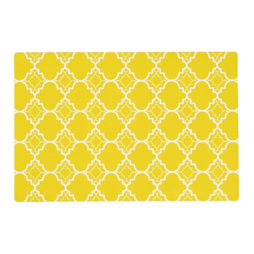 Geometric Pattern Laminate | yellow quatrefoil geometric pattern laminated placemat Geometric Pattern Laminate | yellow quatrefoil geometric pattern laminated placemat