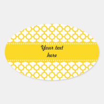 Yellow Quatrefoil Pattern Sticker