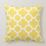 Yellow Quatrefoil Throw Pillow