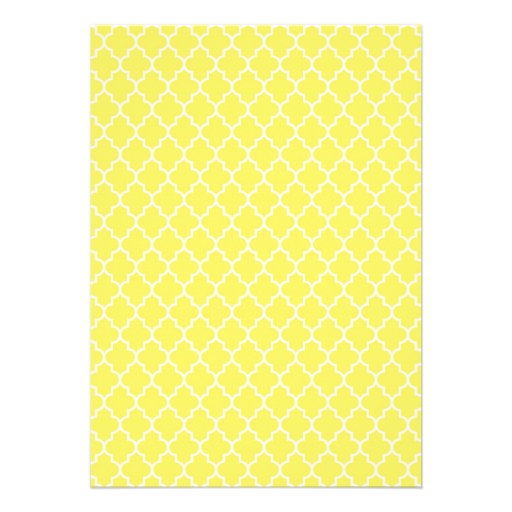 Yellow Quatrefoil Wedding Invitations