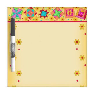 Yellow Quilt Block Dry Erase Board
