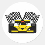 YELLOW RACE CAR STICKERS
