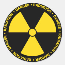Yellow Radiation Symbol Sticker