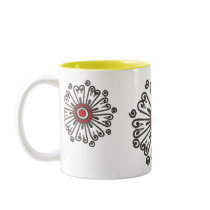 Yellow rangoli mug