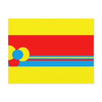Yellow Red Blue Design postcards