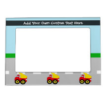 Yellow/Red Boys Dumptruck Construction Magnetic Photo Frames