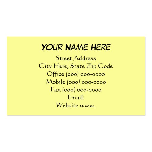 Yellow Red Business Cards Tulip Flower Unique (back side)