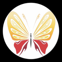 yellow red butterfly Sticker stickers