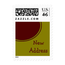 Yellow Red Circle New Address Stamps